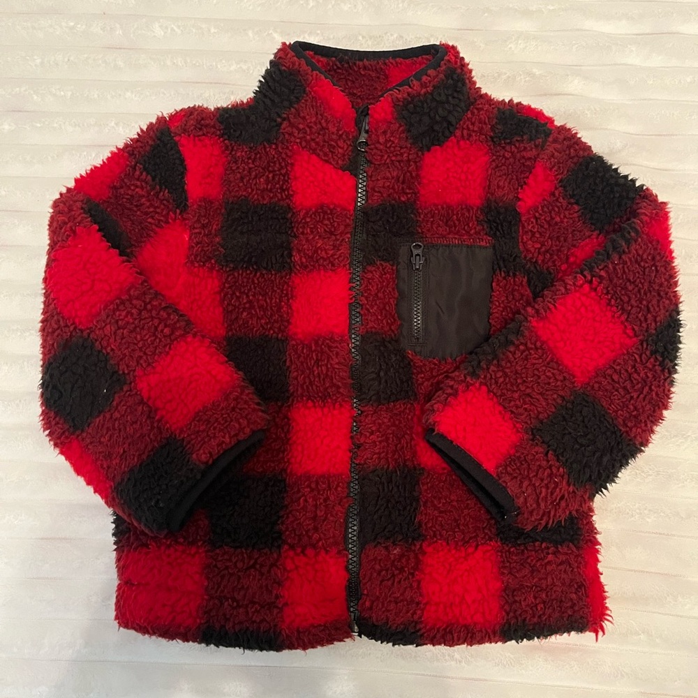 Wonder Nation Red and Black Plaid Jacket